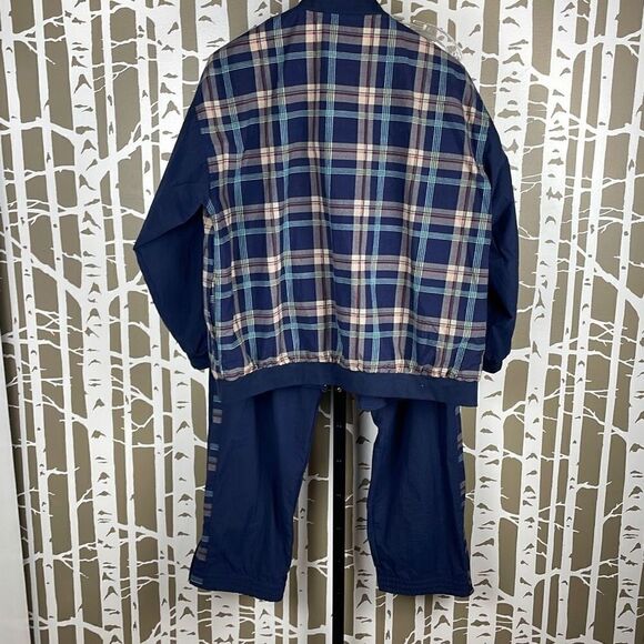 Izod Vtg 90s Plaid Wind Suit 2 Piece Set XL - Picture 2 of 11